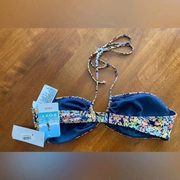 Roxy Printed Beach Classics Triangle Bikini Swim Top Women Large Colorful‎ NEW - Picture 5 of 5